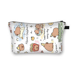 新款卡皮巴拉化妝包卡通防水滌綸收納包大容量便攜式洗漱包批發熱