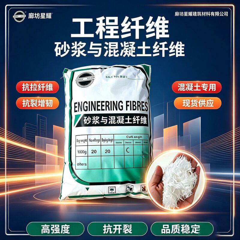 Polypropylene Engineering Fiber Mortar Concrete Anti-Cracking Short Fiber Tensile Toughening Building Crack-Resistant Fiber Polypropylene Engineering Fiber Mortar Concrete Anti-Cracking Short Fiber Tensile Toughening Building Crack-Resistant Fiber