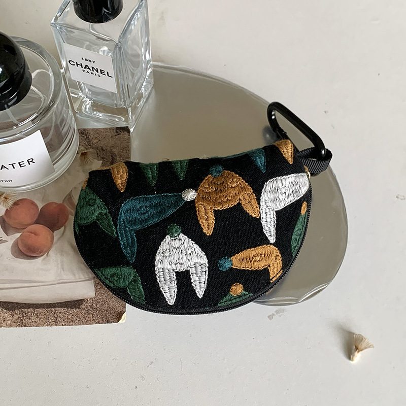 ヘビー刺繍ヘッドフォンバッグ収納カバー AirPodspro2 ヘッドフォン保護バッグ口紅バッグキーバッグ小銭入れ|undefined
