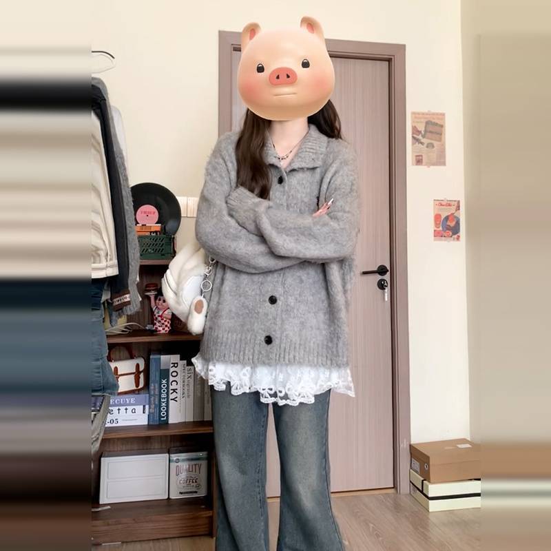Spring knitted cardigan, jacket, Korean style