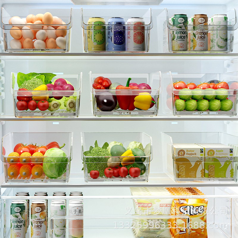 Caja de almacenamiento de refrigerador plástico de grado alimenticio, caja de frutas y huevos, cajón de cocina, artefacto de almacenamiento especial