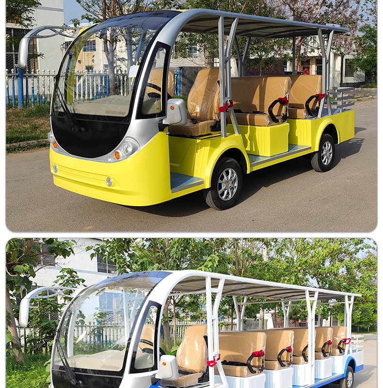 Cross-Border Export of 14-Seater Enclosed Electric Sightseeing Vehicles Directly Supplied by Manufacturers for Use in Tourist Areas, Hotels, Real Estate Properties, and Campus Shuttles