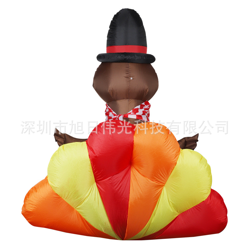 跨境感恩节充气火鸡气模节日花园装饰品发光摆件户外庭院布置道具