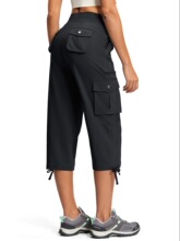 T 14016 High Waist Drawstring Pocket Cargo Pants ������װ��