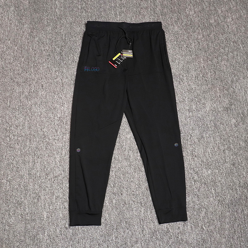 Brand logo wholesale ice silk stretch sports pants men's summer quick-drying slim-fit toe running casual cropped pants Brand logo wholesale ice silk stretch sports pants men's summer quick-drying slim-fit toe running casual cropped pants