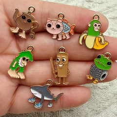 新款热销欧美创意山海经饰品异兽搞怪抽象木棍人鲨鱼DIY配饰挂件
