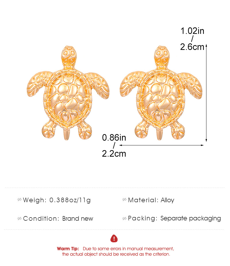20g Weight Alloy Ear Needle Material Drop Earrings Classification 1 Pair Quantity Casual Occasion Alloy Material Tortoise Pattern Women's Gender Plating Design Simple Style Style 1 Pair Simple Style Tortoise Plating Alloy Drop Earrings 1