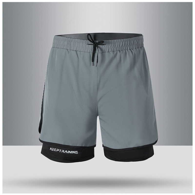 Crazy Muscle Summer New Style Sports Fitness Trendy Quick-Dry Anti-Exposure Shorts Two-In-One Five-Point Shorts for Men