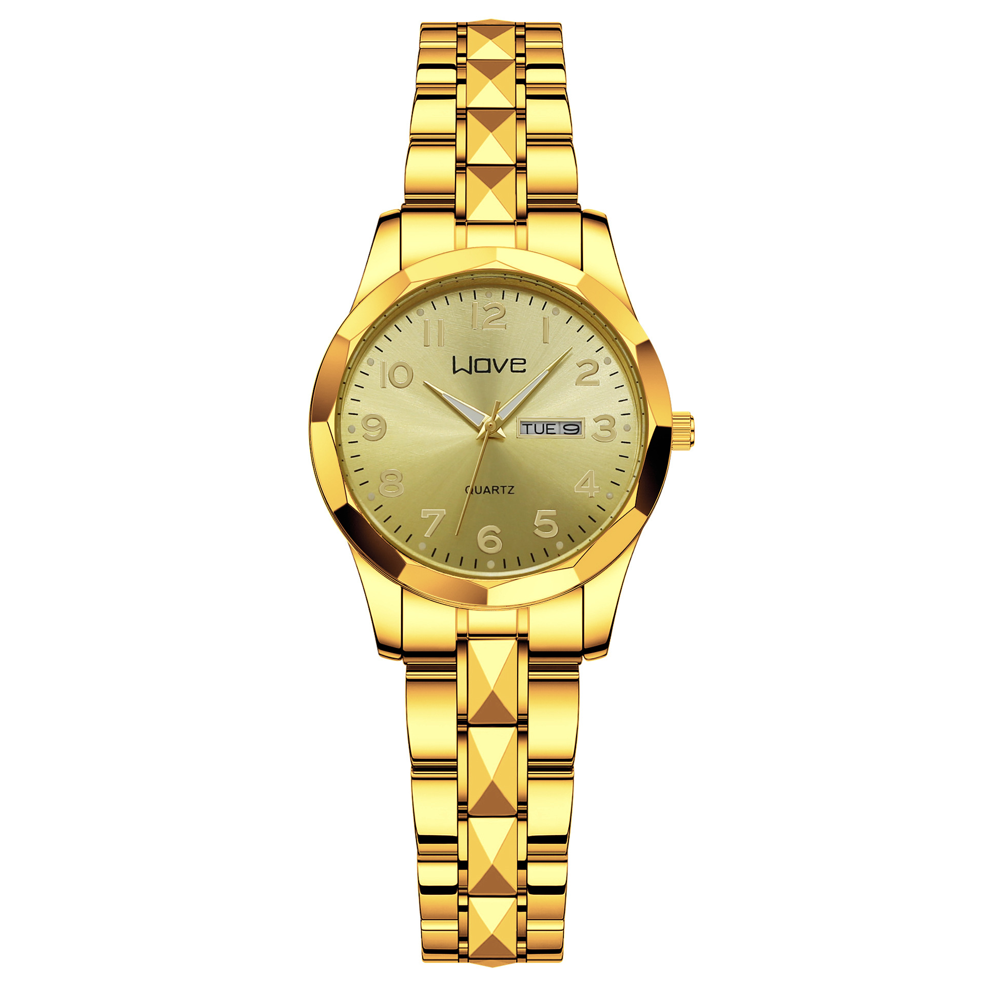 Women's Watch, Middle-Aged and Elderly Fashion Watch, Women's Dual Calendar Digital Model, Simple Fully Automatic Movement Quartz Watch