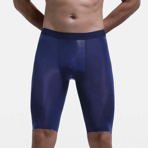 Men's sports underwear men's summer ice silk quick-drying lengthened anti-wear legs enlarged and fattened loose boxer shorts