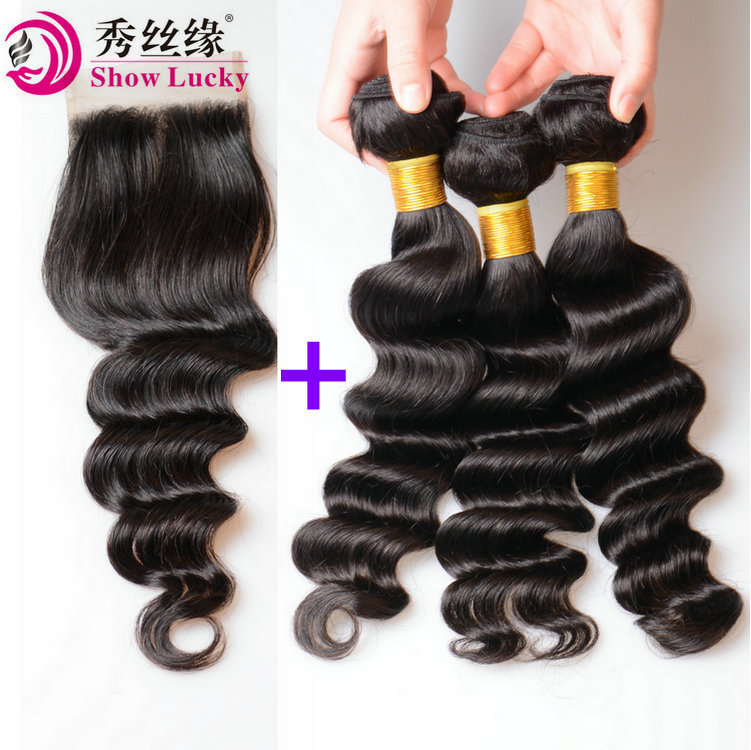 African Cross-Border Live Wig Loose Deep Human Hair With 4*4 Lace Closure