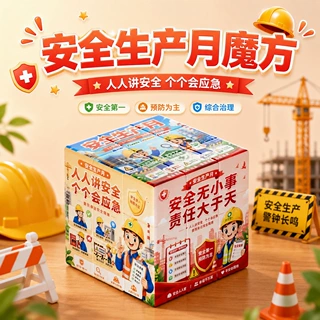 安全生产月魔方定制三阶消防知识纪念文创摆件警察交警玩具