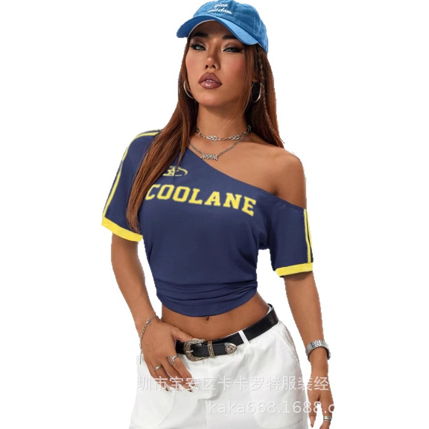 Amazon comercio exterior transfronterizo Y2K personalidad europea y americana primavera y verano calle camiseta de cuello redondo camiseta image 6
