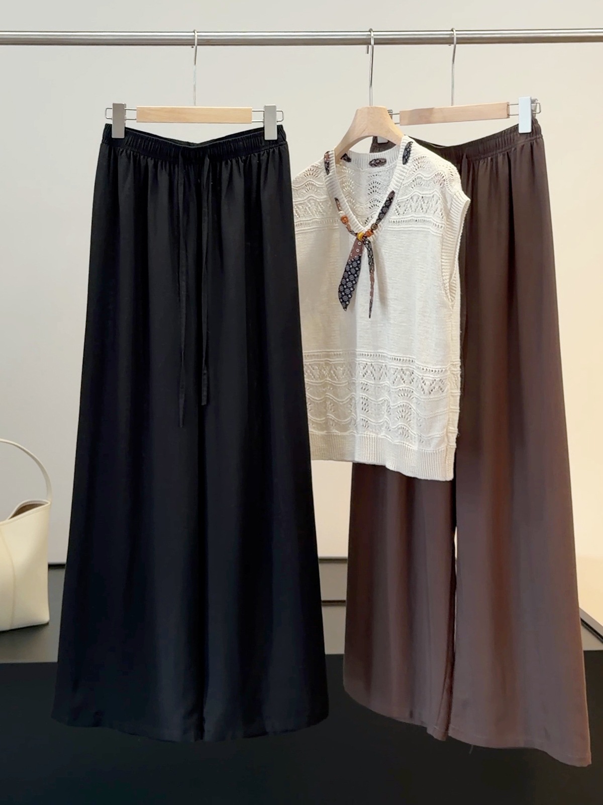 Women's High-Waisted Wide Leg Pants Style Cotton Linen Drawstring Slimming Casual Trousers Versatile Thin Summer_ecoleips.com