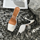 2024 Summer Fashion High Heel Sandals Show Legs Long Big Brand Style Square Head Open Toe Sandals y001-2