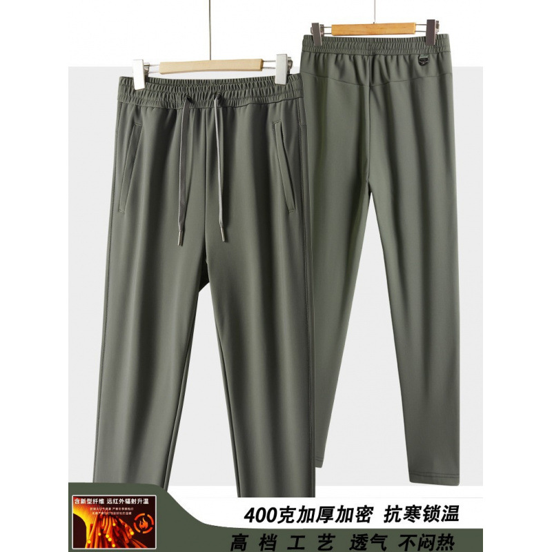 Pantalones al aire libre para hombres rectos pantalones de invierno ocio calentamiento transpirable infrarrojo lejano calentamiento pantalones deportivos de lana