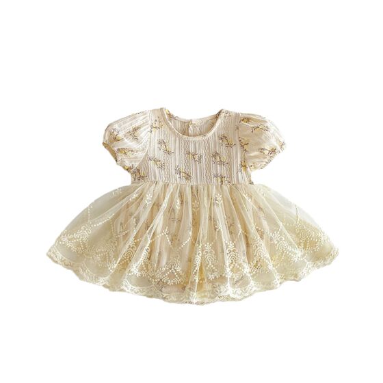 Ins Baby Summer Korean Style Women's Treasure Lace Floral Princess Birthday Western Style Dress Children's Baby's Bags Skirt
