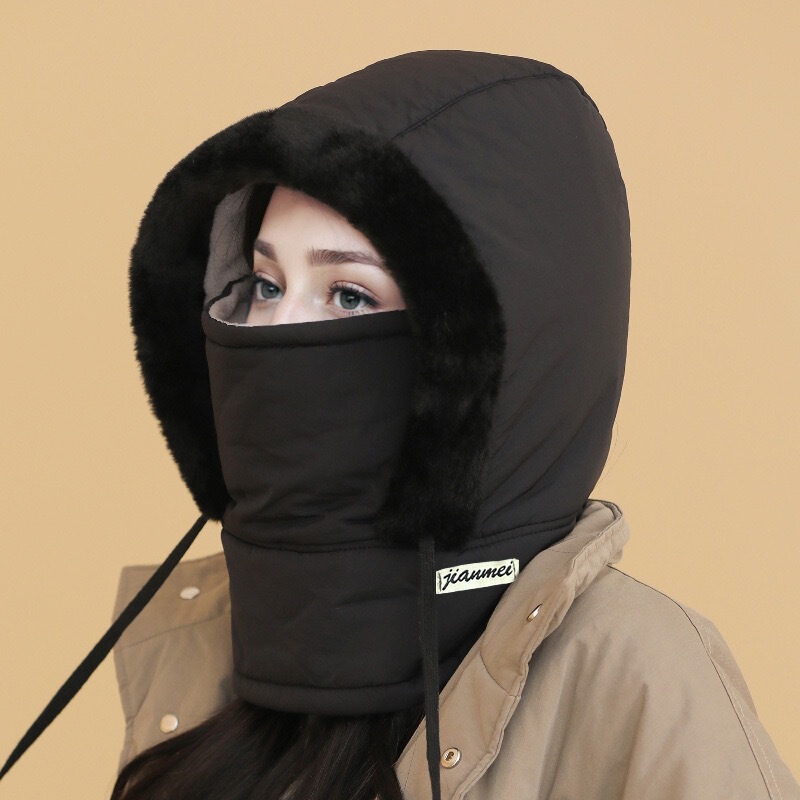 加绒保暖东北护耳雷锋帽子男士户外滑雪一体帽女士骑行防风雪帽潮|undefined