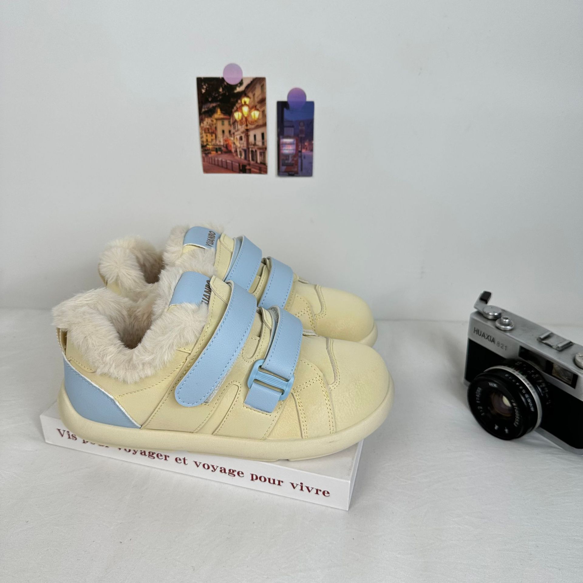 Yuanbo 2024 zapatos de algodón calientes de invierno para niñas, zapatos de skate coreanos universales y zapatos de lana para mujeres image 7