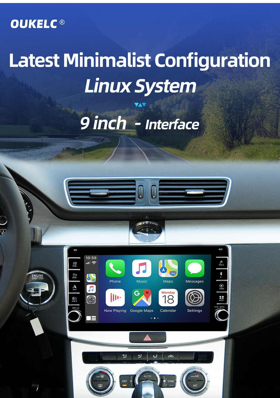 9inch Suitable for Volkswagen Magotan Cc Passat B7 B6 Car Central Control Large Screen Navigation Carplay Player