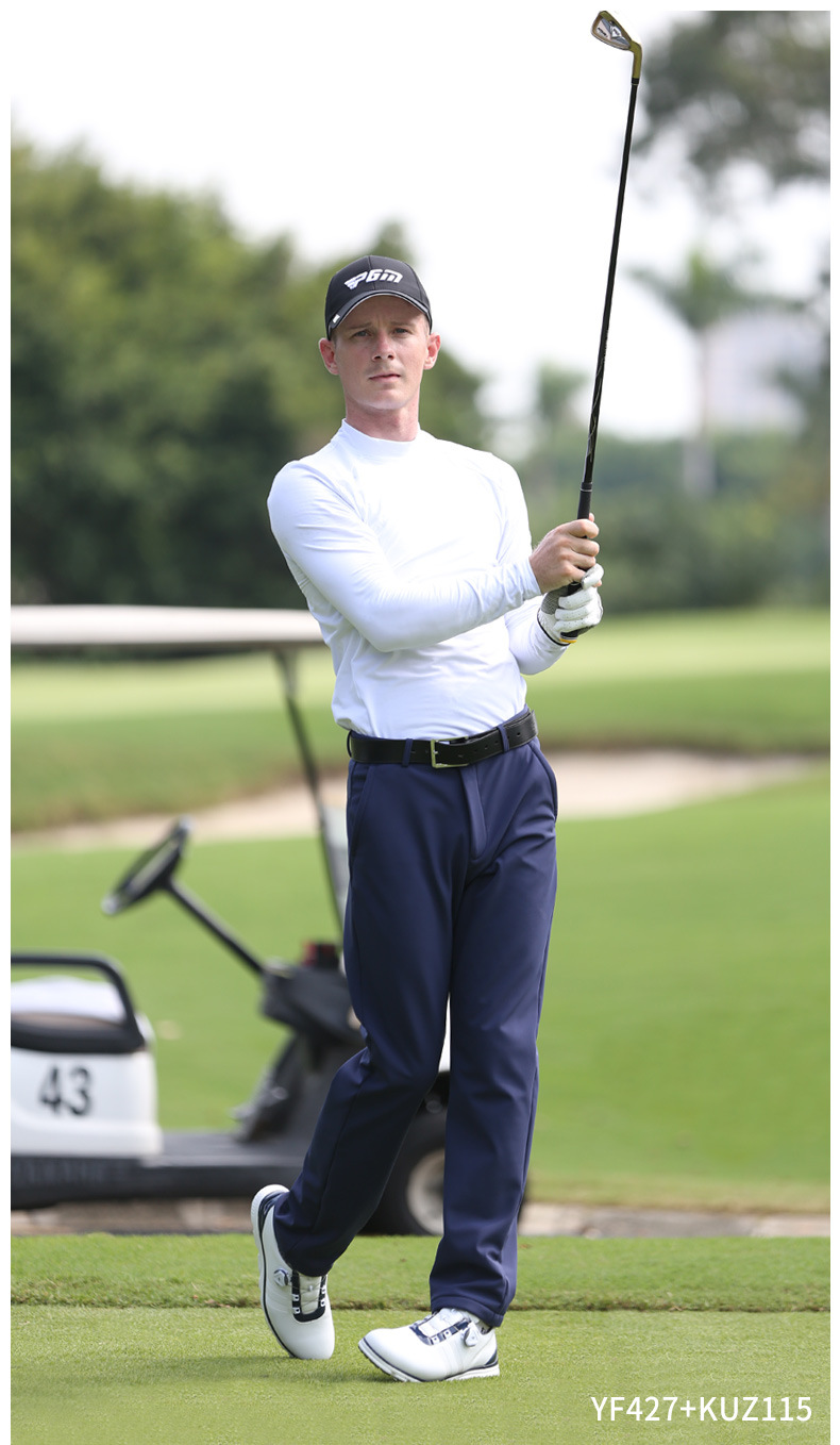 Áo thun dài tay golf nam PGM giữ ấm nhung mài mùa thu đông — YF427-Đen, YF427-Hoa màu xám, YF427-màu trắng, YF427-Màu xanh quân đội chi tiết 11