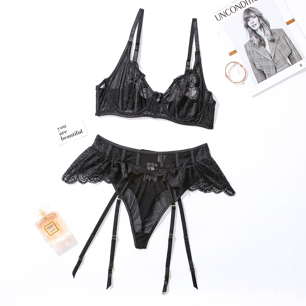 Сет из кружевного sexy нижнего белья, раздельный комплект, европейский стиль