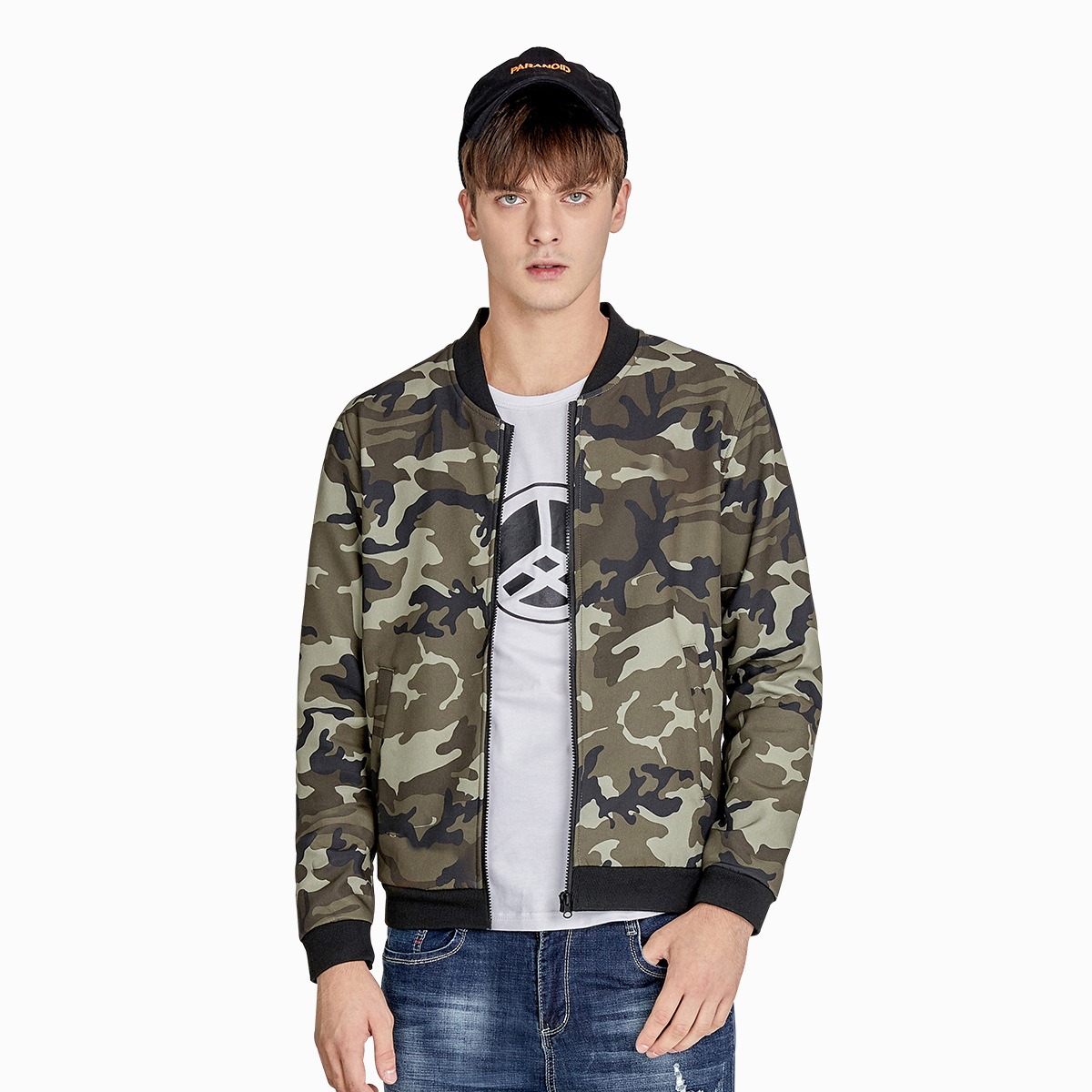 spring and autumn outdoors keep warm Baseball shirt design Soft shell coat printing camouflage man coat