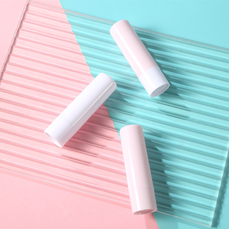En stock 5G bálsamo labial tubo vacío muestra embalaje de plástico lápiz labial tubo Rosa DIY recto puede tubo de bálsamo labial
