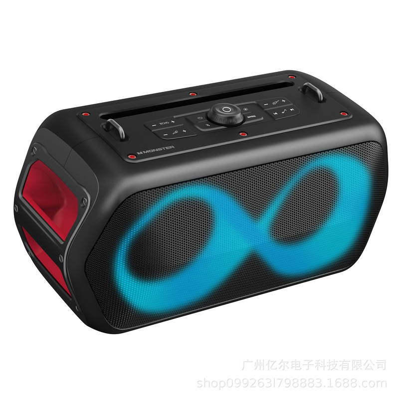 Monster ポータブル アウトドア ワイヤレス Bluetooth カラオケ スピーカー MusicBox Go カラフルな LED サブウーファー|undefined