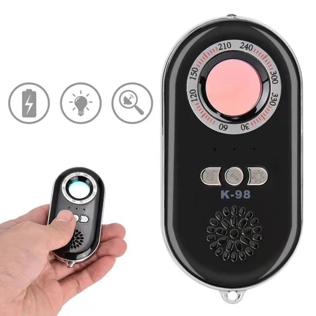 k98摄像头探测器酒店防偷拍神器红外扫描旅行防盗震动报警探测仪