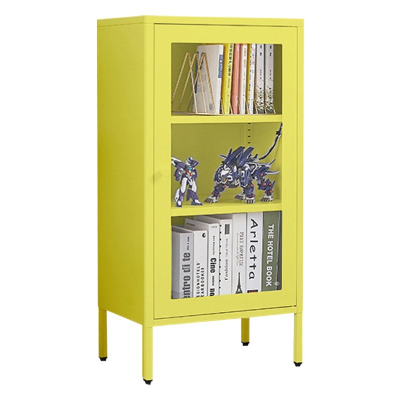 Armario aparador de hierro moderno minimalista Oficina de almacenamiento sala de estar cocina luz de la pared de lujo puerta de vidrio Barra de té gabinete