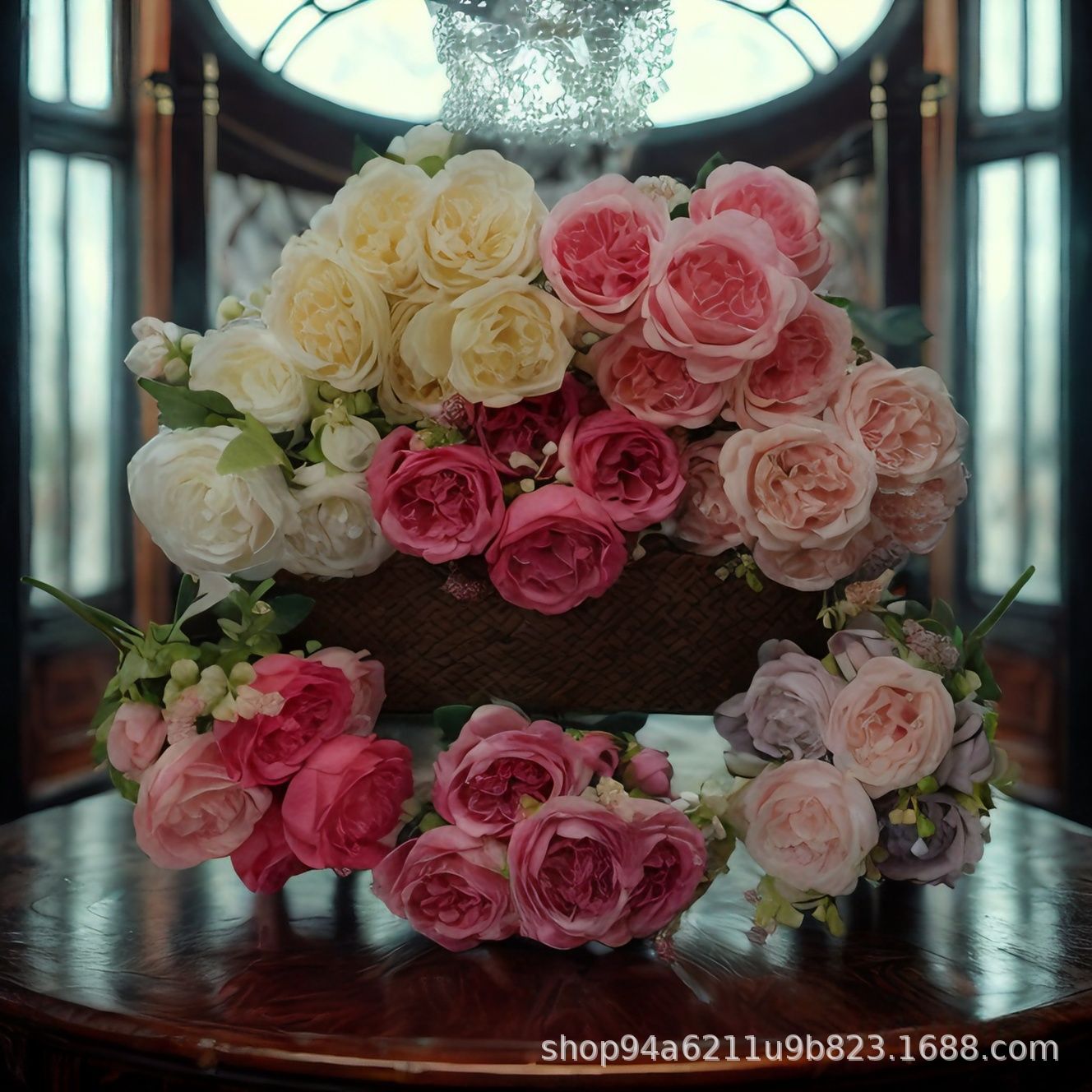 Simulated Bouquet Small Rose Korean Style Bunch 5-Head Persian Rose Artificial Flower Wedding Arrangement Decoration High Artificial Flower