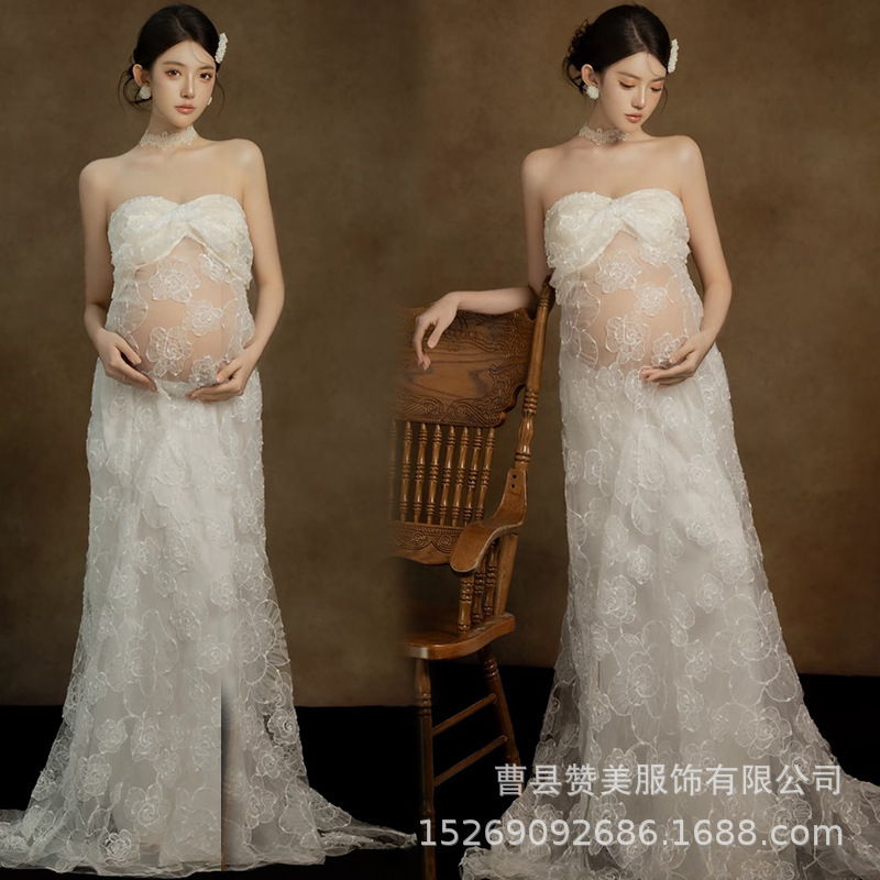 Photo Studio Pregnant Women's Photo Clothing French Forest Style High-End Belly Photo Pregnant Mommy Atmosphere Photo Photography Dress