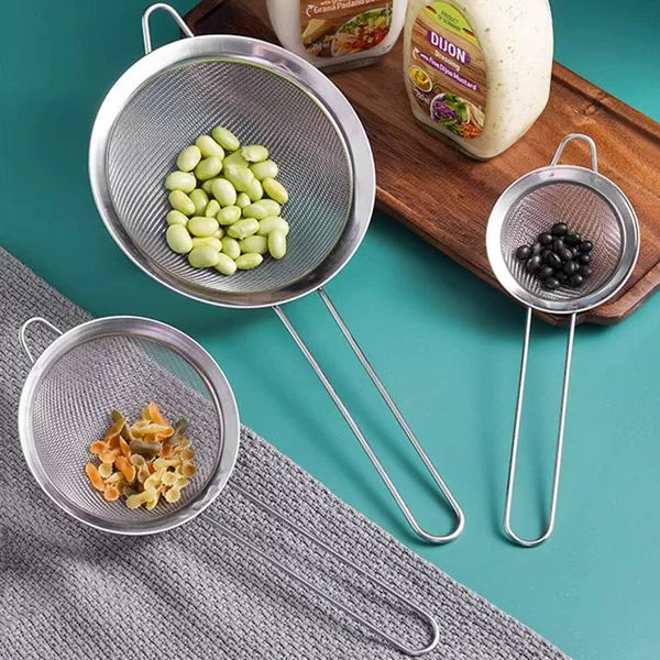 Stainless Steel Soy Milk Filter Sieve Fine Mesh Juicer Residue Separator Household Pointed Oil Strainer Flour Sieve