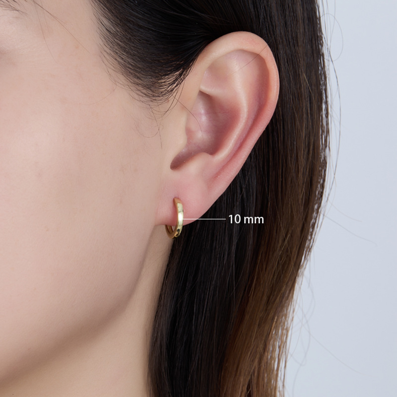 1 Pair Quantity Daily Occasion 1 Pair 925 Sterling Silver Solid Color Hoop Earrings