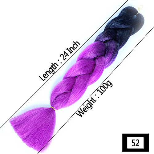 Peruca de comercio exterior gran trenza color gradiente africano gran trenza fibra química de alta temperatura seda trenza pelucina trenzada extensión de pelo