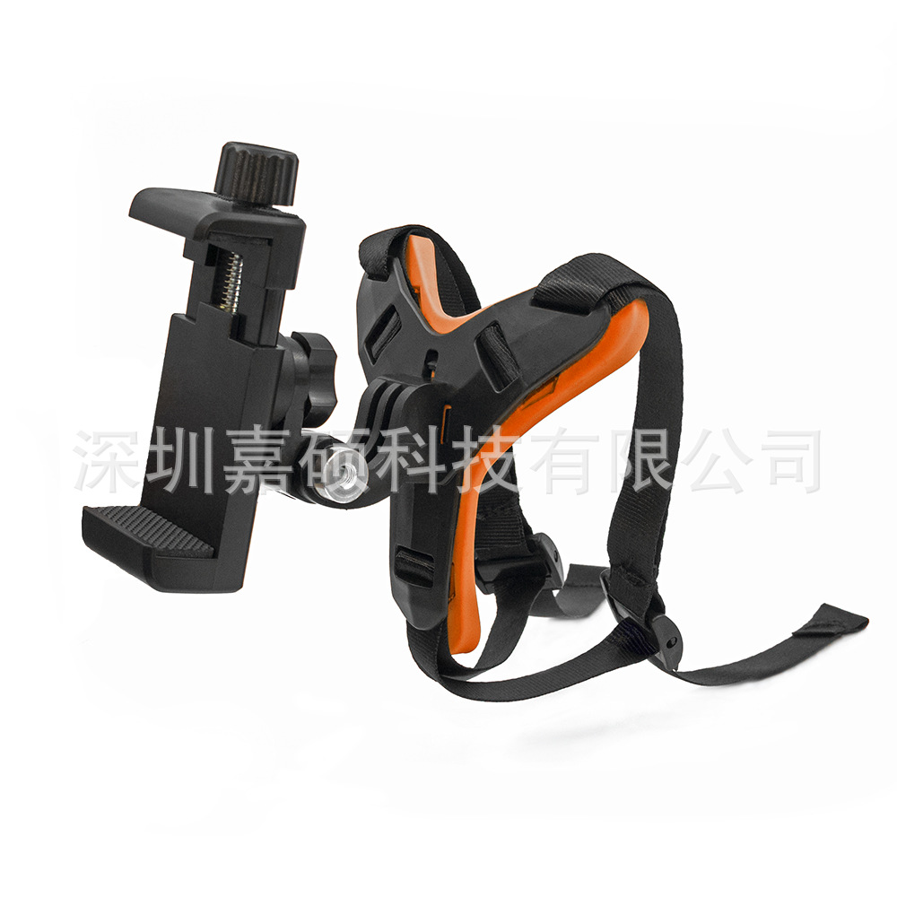 Soporte de barbilla para casco de motocicleta adaptador de teléfono móvil y cámara GoPro fijación segura