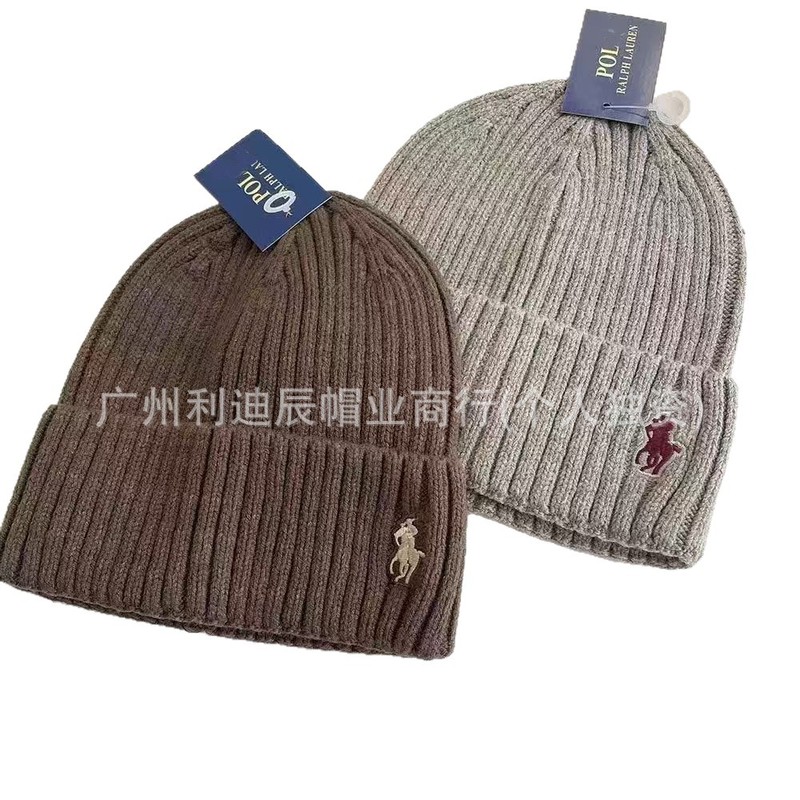 秋冬新款保暖刺绣小马图案针织帽 跨境欧款男女户外运动套头冷帽|undefined
