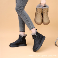 厚底加厚绒雪地靴女新款冬季防水侧拉链皮毛一体东北保暖防滑棉鞋
