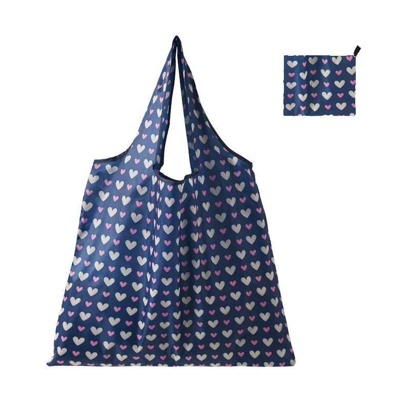 Nueva bolsa de compras plegable de gran capacidad en stock bolsa plegable de Protección Ambiental bolsa de almacenamiento portátil de impresión portátil creativa