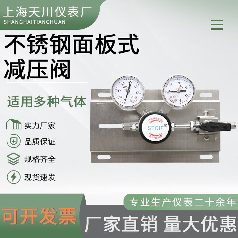 不锈钢终端面板气体减压阀316L调压稳压耐腐蚀氢气氨气氧气氮气一