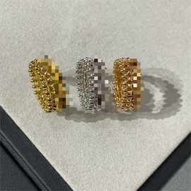 高版窄版铆钉戒指V金镀18k玫瑰金love情侣子弹头指环工厂直销