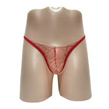 男士内裤 新款蕾丝花纹透明情趣内裤 透气舒适调情批发一件代发