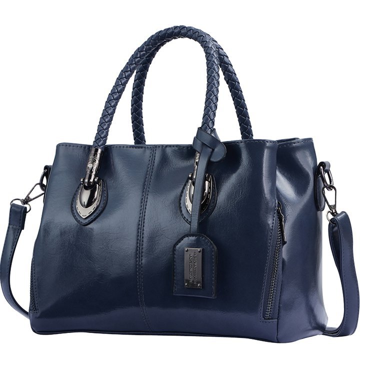 Bolsa de cuero de cera de aceite transfronteriza nueva exportación europea y americana Boston bolso de las mujeres bolso de hombro de las mujeres de cuero suave bolsa grande de una sola pieza de entrega