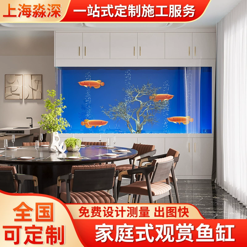 Большой дизайн аквариума на шкафу
