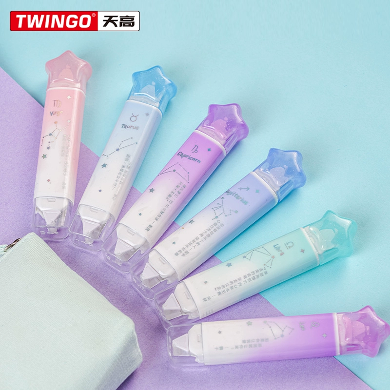 Корректирующая лента «Двенадцать созвездий», точечный клей, корректирующая лента в форме ручки, двусторонняя корректирующая лента «два в одном», инструмент для справочника 2 в 1 для детей