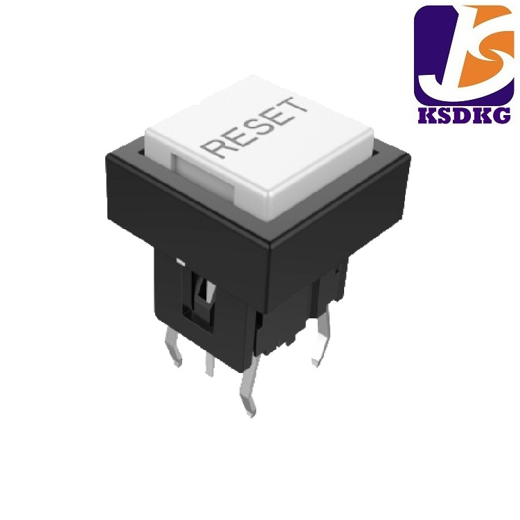 厂家批发轻触开关 白色帽子插件轻触开关 镭射字符带灯按钮开关