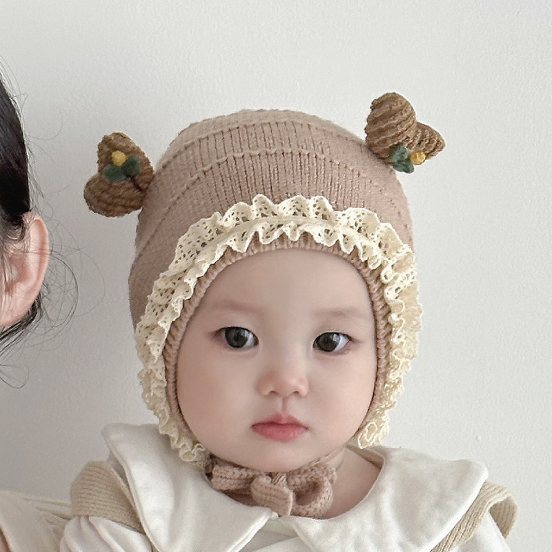 儿童帽子秋冬季保暖防寒毛线帽女宝宝针织帽可爱婴幼儿护耳套头帽|undefined