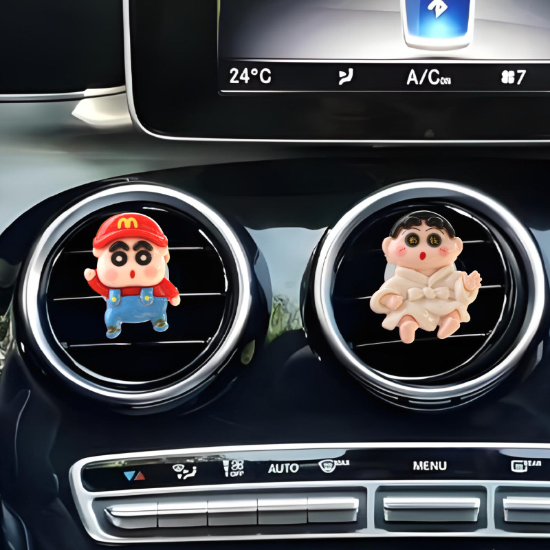 Vehículo de ventilación pequeña cabeza grande pequeña nueva fragancia perfumes de automóviles dibujos animados adornos artículos de decoración artículos de automóviles