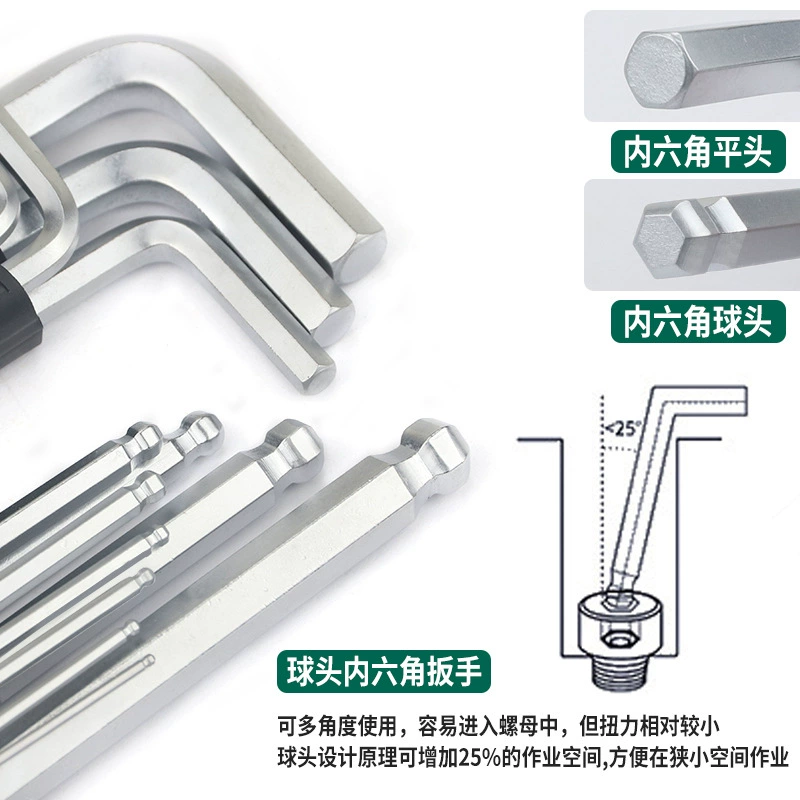 Шестигранный длинный шаровый головка? в оригинале: Hexagonal long ball head, wrench, gloves, set, full set